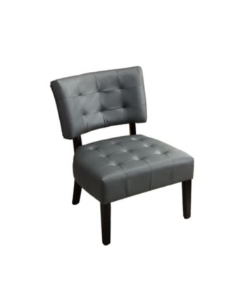 Blended Leather Tufted Accent Chair with Oversized Seating