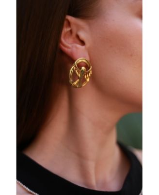Gold Flying Hawk Earrings