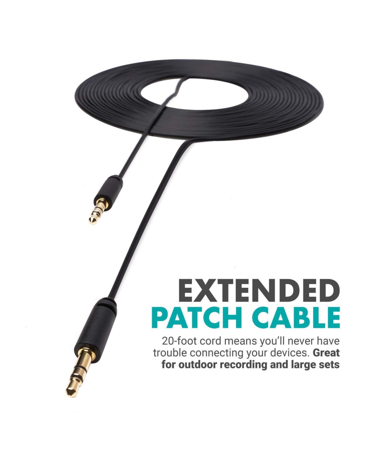 Movo MC6 Dual 3.5mm Male Stereo Trs Cable