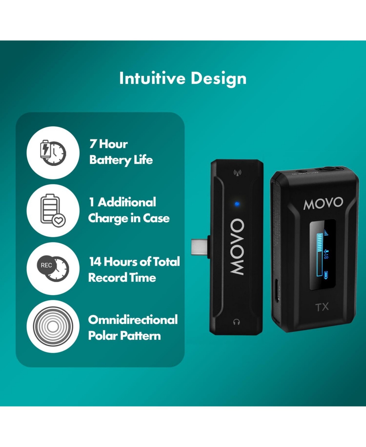 Movo Wmx-2-c Wireless Microphone for Usb-c Devices