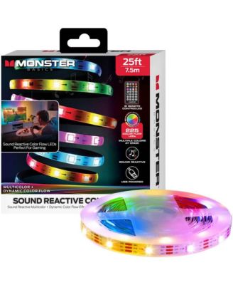 25-Ft IR Remote Controlled RGB-IC LED Indoor Light Strip with Dynamic Color Flow and Sound Reactive Effects