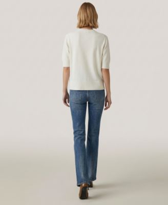 Women's Striped V-Neck Button-Front Cardigan