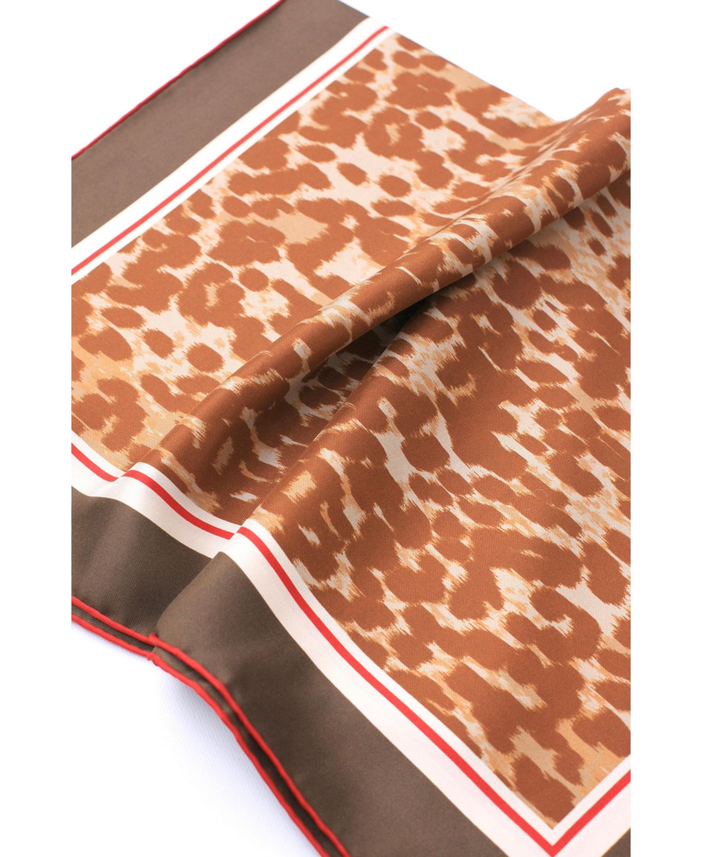 Женский шарф Jessie Zhao New York Leopard Allure Double Sided Silk, цвет: Коричневый — фото 7