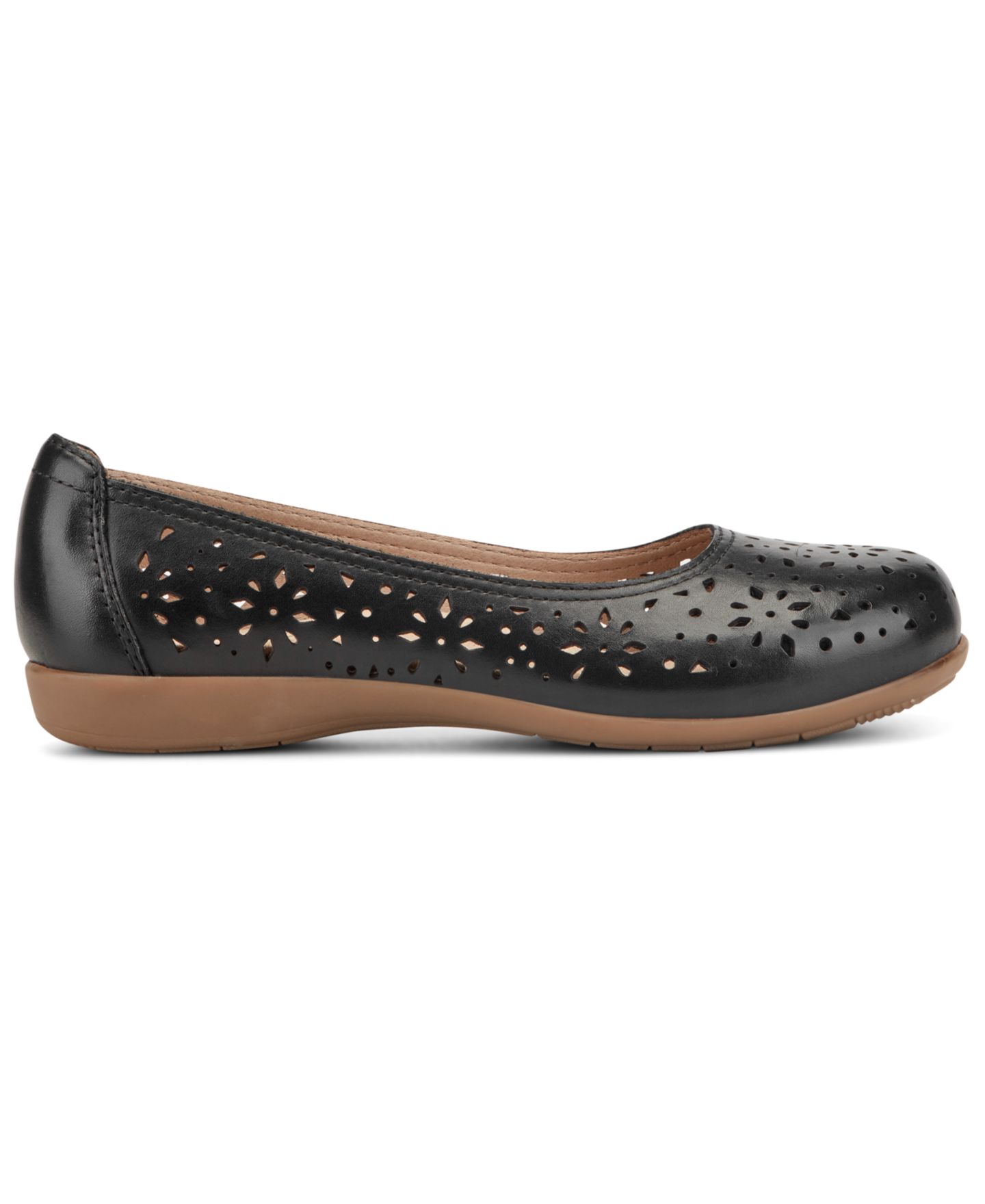Женские балетки Earth Bentlee Cutout Leather Slip-On Ballet Flats, цвет: Чёрный — фото 2
