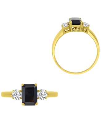 Onyx & White Topaz Ring