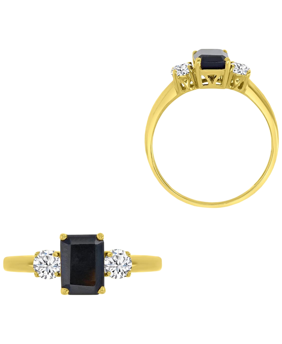 Macy's Onyx & White Topaz Ring