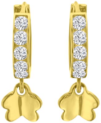 Cubic Zirconia Butterfly Baby Huggie Earrings