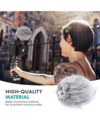 WS1 Furry Outdoor Microphone Windscreen Muff for Small Compact Microphones up to 2.5 X 40mm (L x D)