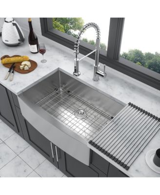 30x21x10-Inch Stainless Steel Farmhouse Apron Front Single Bowl Kitchen Sink