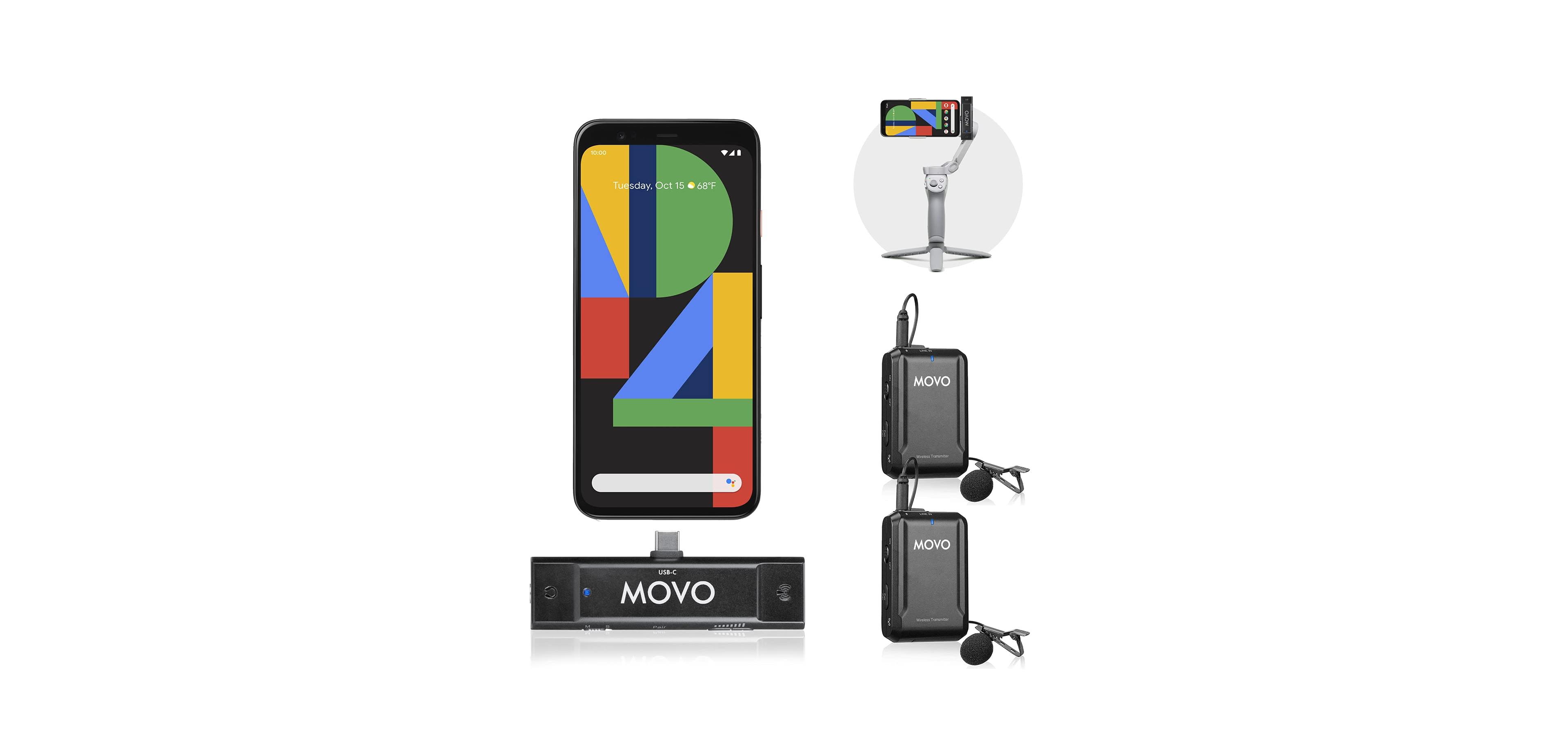Movo Edge-Uc-Duo Wireless Dual Lavalier Microphone System Compatible with Android, Samsung, Google Pixel, OnePlus, and iPad Pro