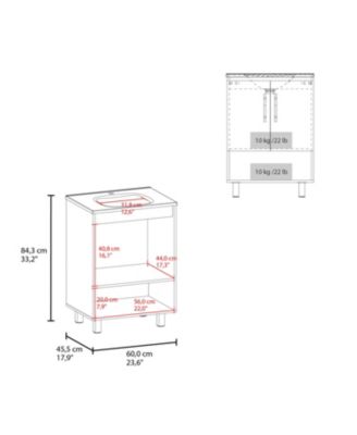 Texas Freestanding Bathroom Vanity Cabinet with Double Doors,Elevated Base, Modern Design for Sink Installation and Organized Storage