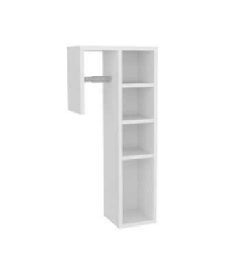 Ranch, Toilet Paper Holder with 3 Open Shelves, Compact Bathroom Organizer,White