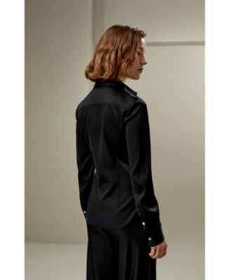 Women's Elegant Silhouette Silk Shirt