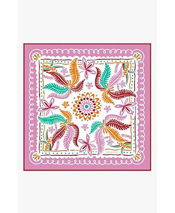 Dancing Palms Double Sided Silk Scarf