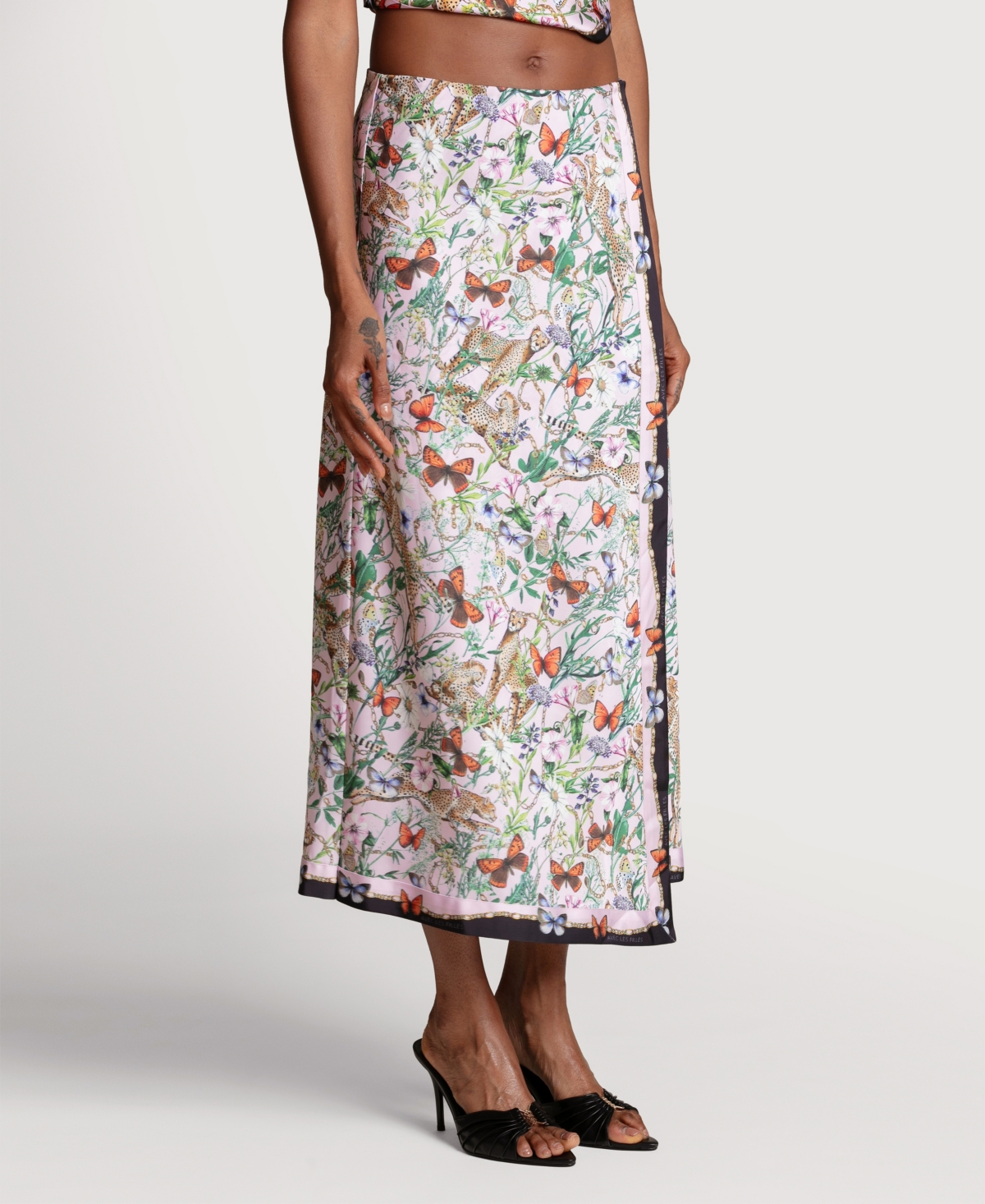 Avec Les Filles Women's Asymmetrical Wrap Midi Skirt