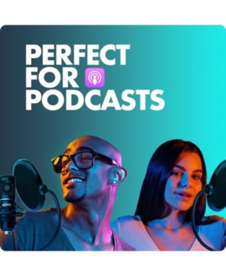 4-Pack Universal Cardioid Podcasting Microphone Bundle with Tabletop Mic Stand and Pop Filter, for XLR Outputs