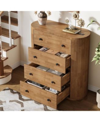 Tall Night Stand for Bedroom, Brown