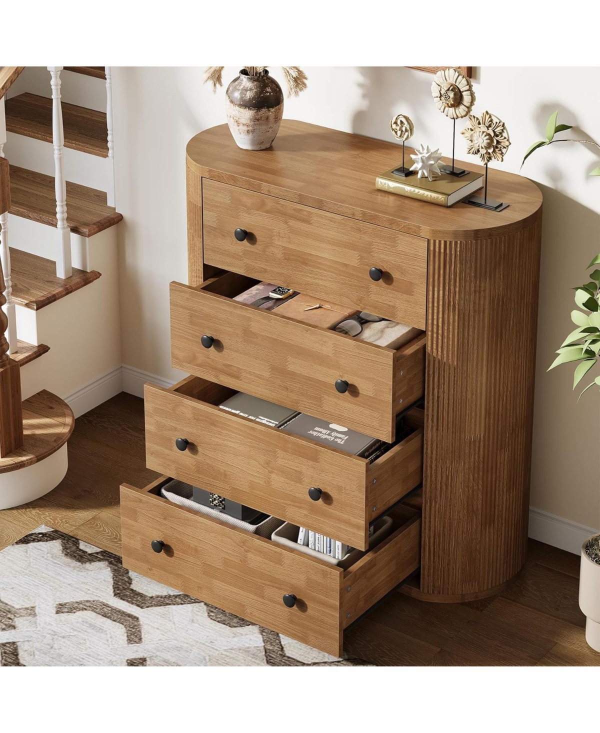 Tribesigns Tall Night Stand for Bedroom, Brown