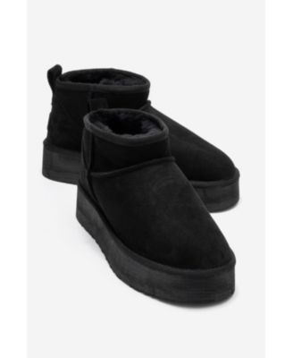 Women Havana Leather Platform Ankle Boot