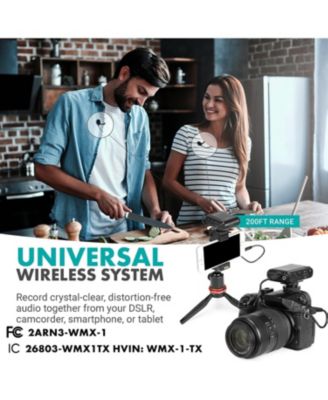 WMX-1-DUO 2.4GHz Dual Wireless Lavalier Microphone System Compatible with Cameras and Smartphones