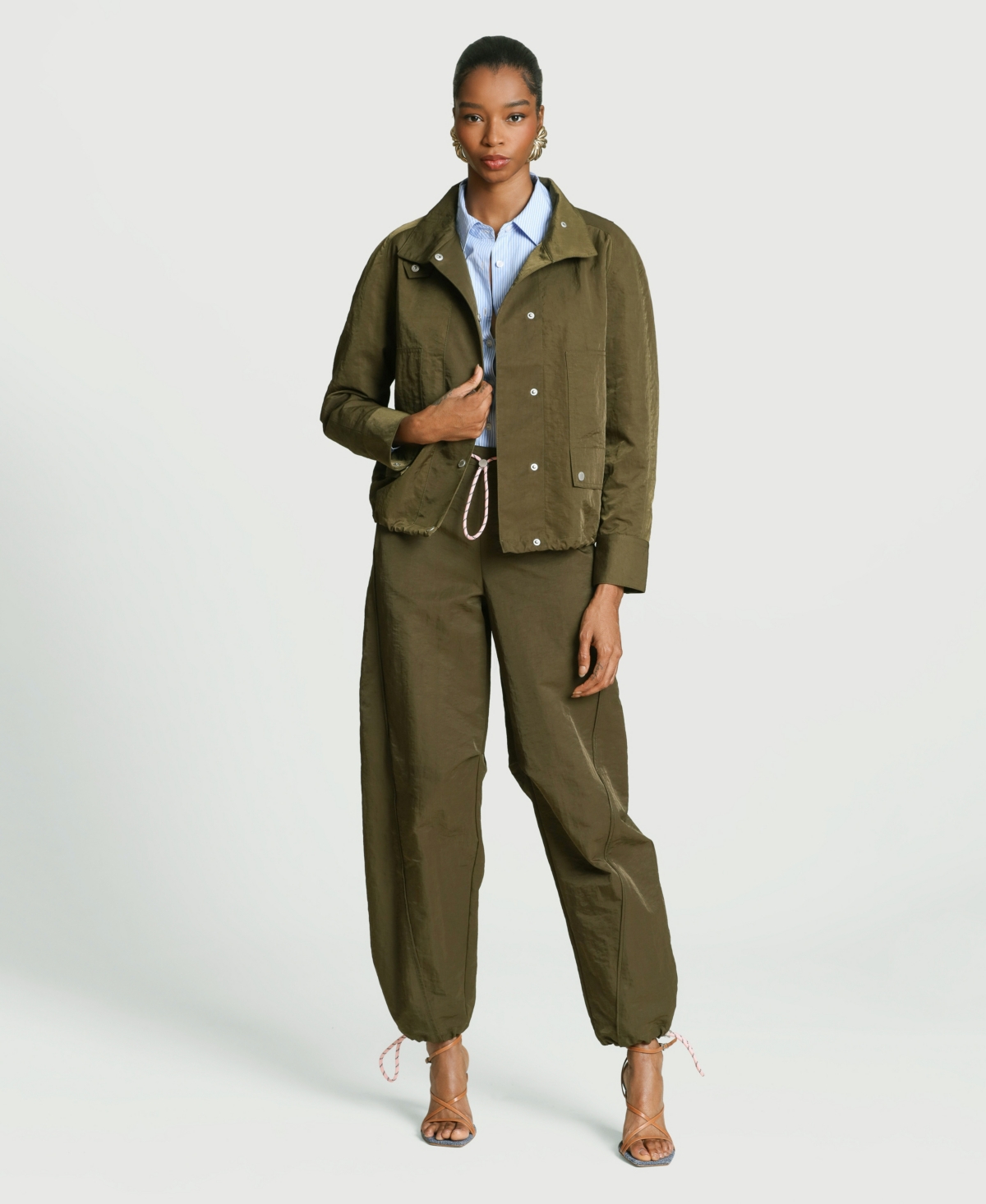 Avec Les Filles Women's Mock Neck Track Jacket