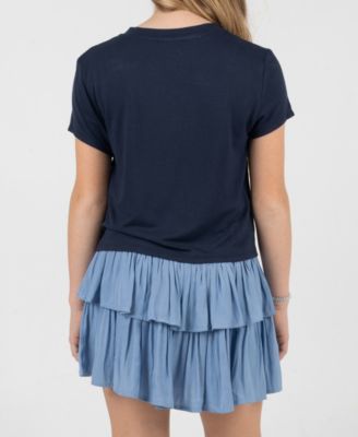 Girls' 7-12 Graphic Short-Sleeve T-Shirt and Skort, 2-Piece Set