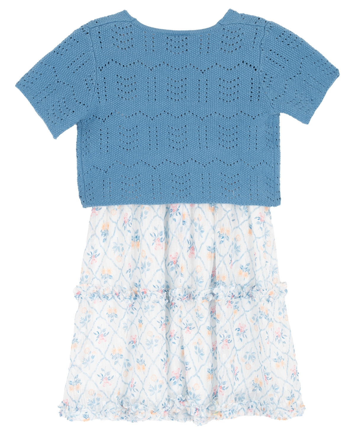 Rare Editions Girls' 7-16 Short-Sleeve Cardigan and Dress, 2-Piece Set