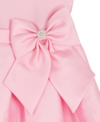 Girls' 2T-6X Mikado Bow Waist Round Neck Dress