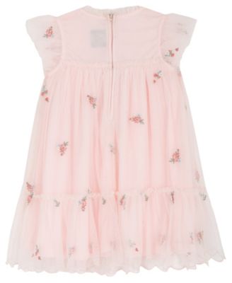 Girls' 2T-6X Embroidered Flutter Sleeve Dress