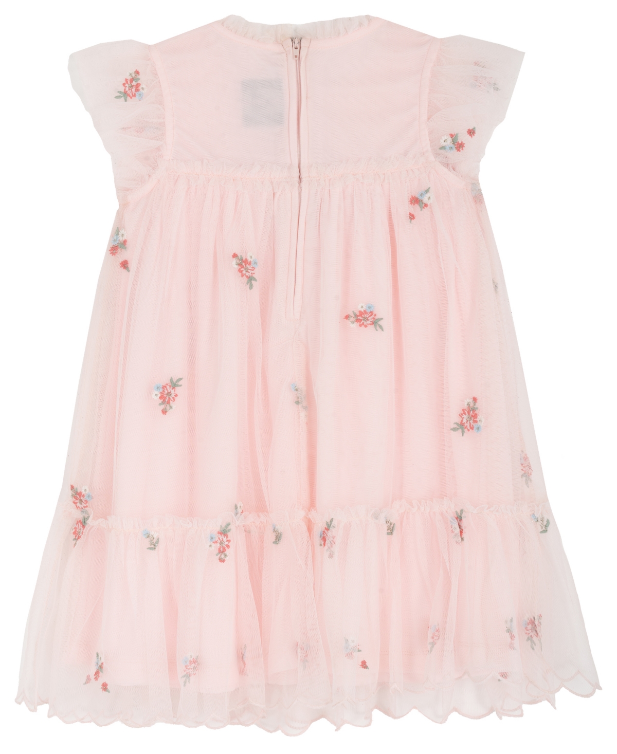 Rare Editions Girls' 2T-6X Embroidered Flutter Sleeve Dress