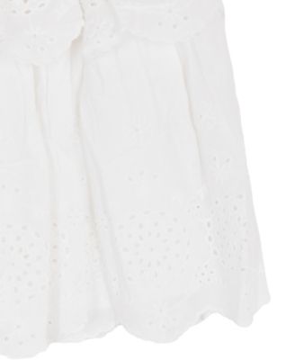 Girls' 2T-6X Cotton Eyelet Square Neck Flutter Dress