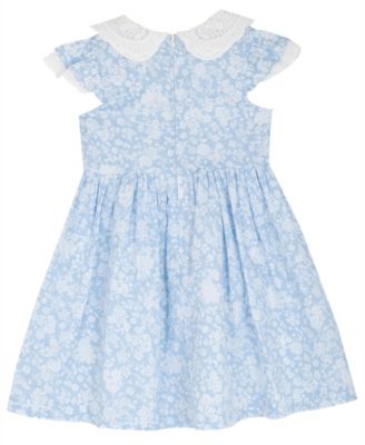 Girls' 2T-6X Flared Round Neck Bow Dress