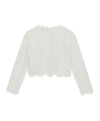 Girls' 6-16 Lace Round Neck Top