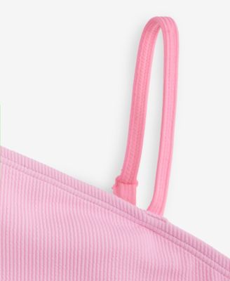 Girls' 7-16 Ribbed Colorblocked One-Piece Swimsuit