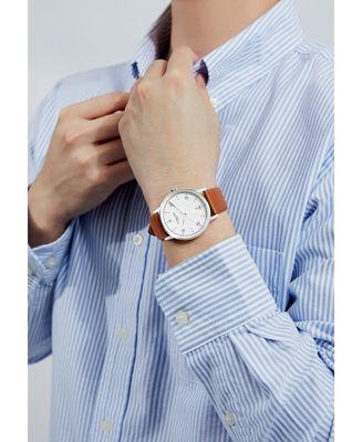 Victoria Hyde Men's Watch Apple Leather Strap ORTON in Brown