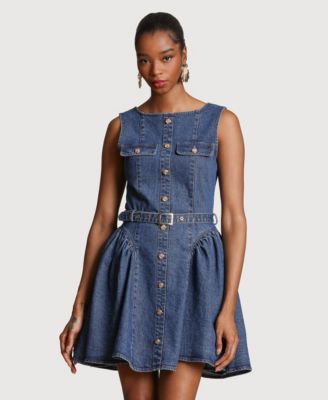 Women's Boat Neck Short Dress