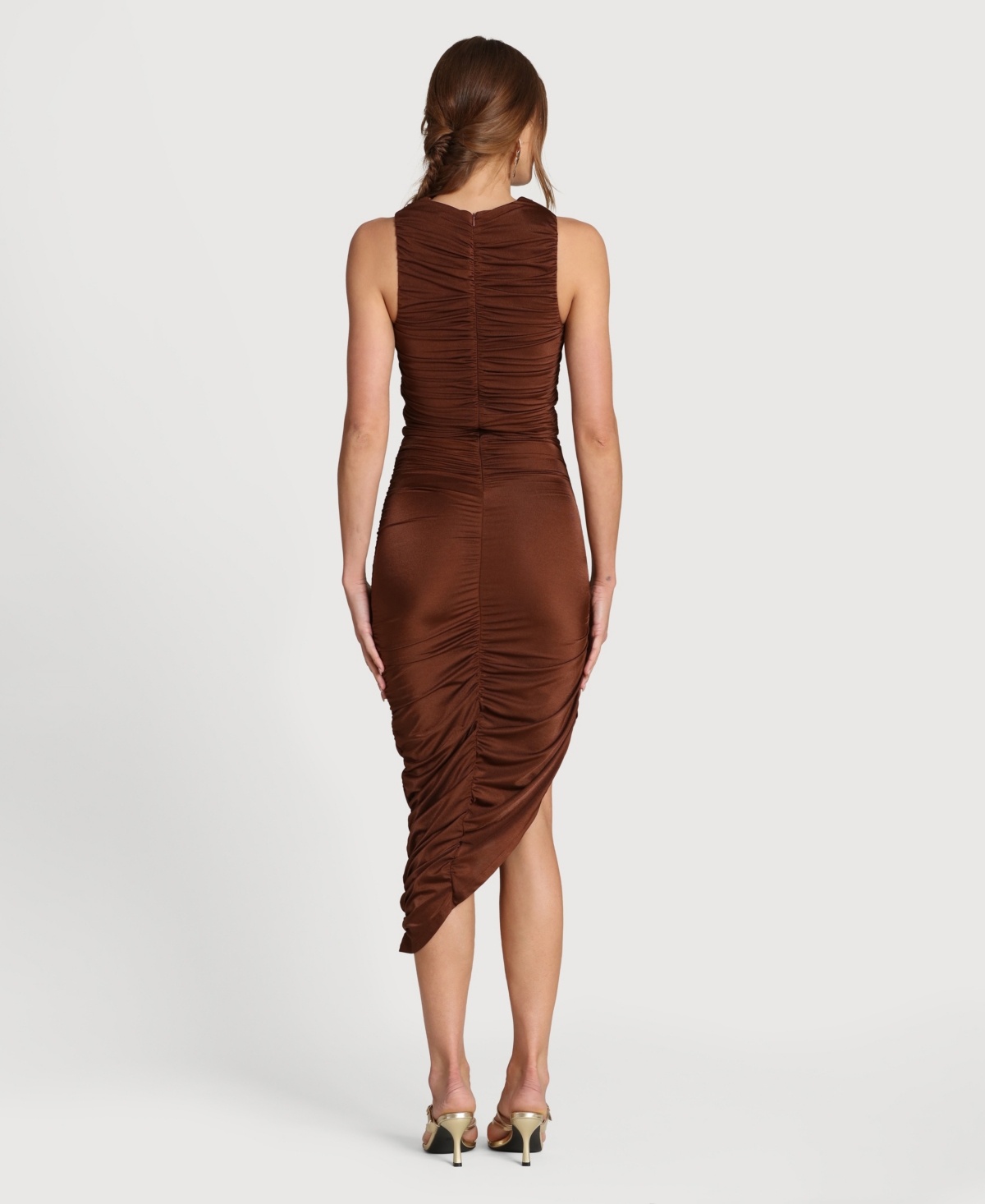 Avec Les Filles Women's Twist Cowl Neck Midi Dress