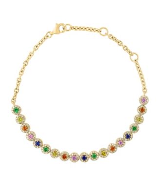 Multi-Sapphire (1.06 ct. t.w.) Bracelet in 14k Yellow Gold