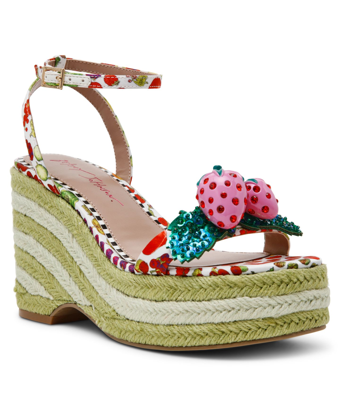 Женские сандалии Betsey Johnson Bobbie Platform Wedge, цвет: Белый разноцветный — фото 1