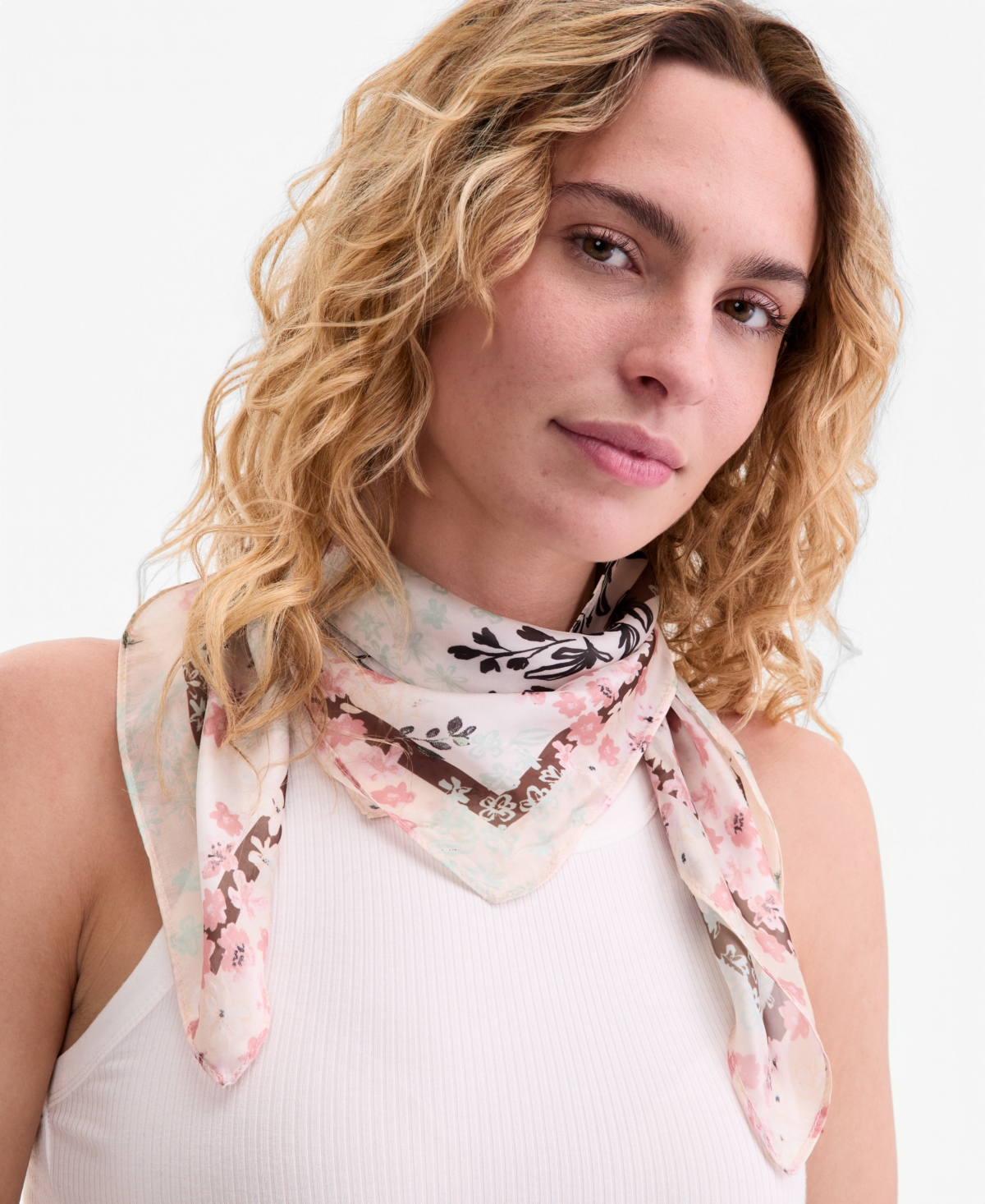 On 34th Dainty Floral Square Scarf, Macy's Exclusive