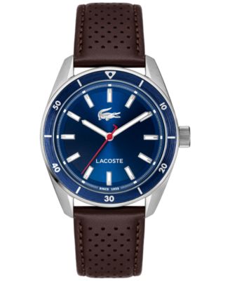 Men's Boston Brown Leather Strap Watch, 39mm