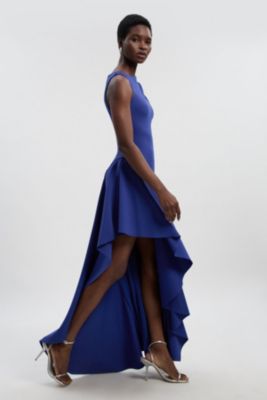 Women's Scuba Drama Ruffle Hem Woven Maxi Dress