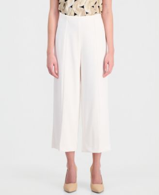 Petite Seamed Cropped Pull-On Pants