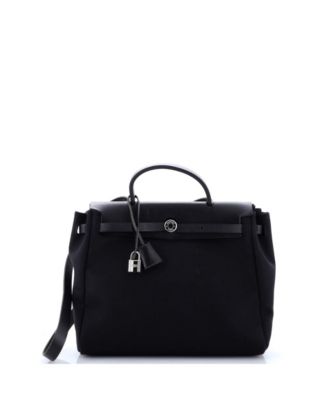 Pre-Owned HERMES  PM Herbag Toile and Leather