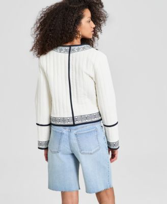 Women's Embroidered Seamed Cotton Jacket