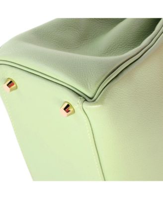 Pre-Owned HERMES Kelly 28 Handbag Green Evercolor with Gold Hardware