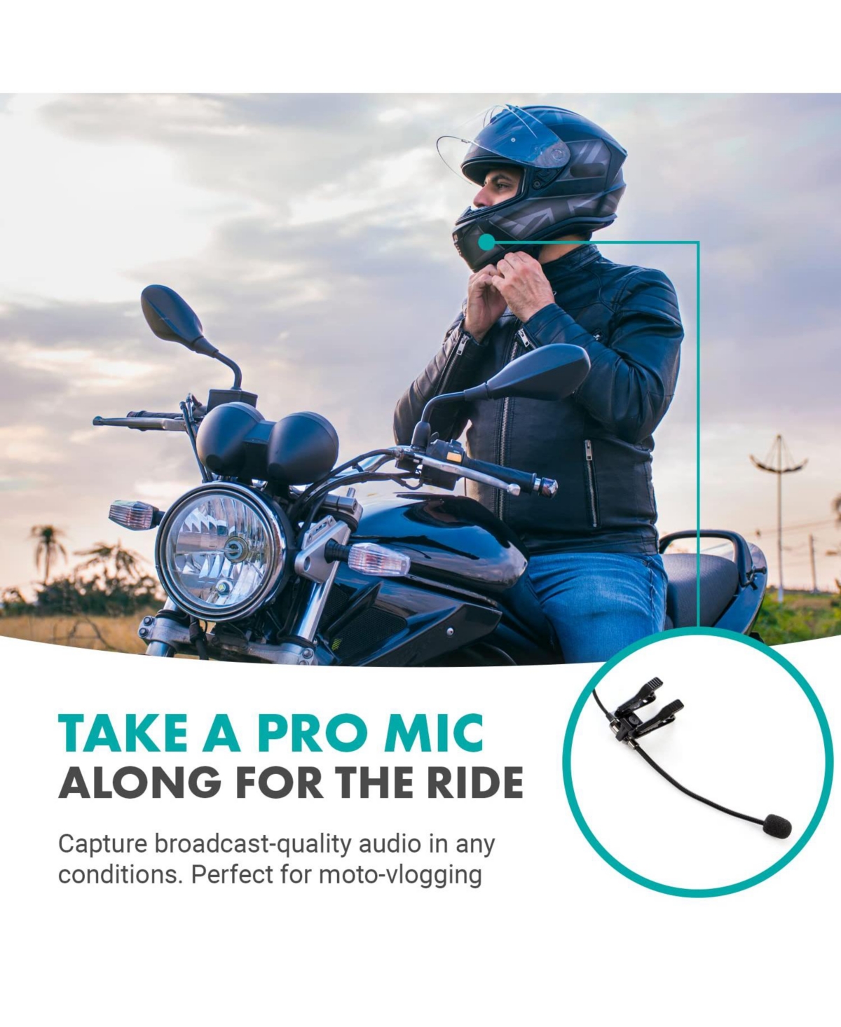 Movo ACM400 Flexible Gooseneck Omnidirectional Microphone for Motovlogging