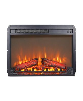23 inch Electric Fireplace Insert Heater with Log Set & Realistic Flame, Overheating Protection without Control