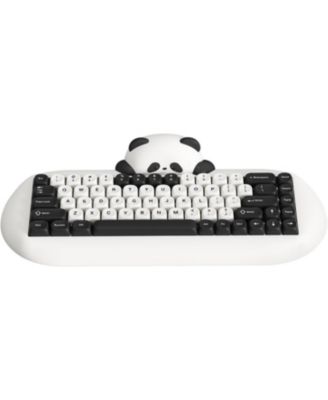 C68 Panda Wireless Mechanical Gaming Keyboard,68 Keys Cute Keyboard w/ PBT Keycaps, RGB Backlit, Hot Swappable Creamy Keyboard with BT5.0/2.4G
