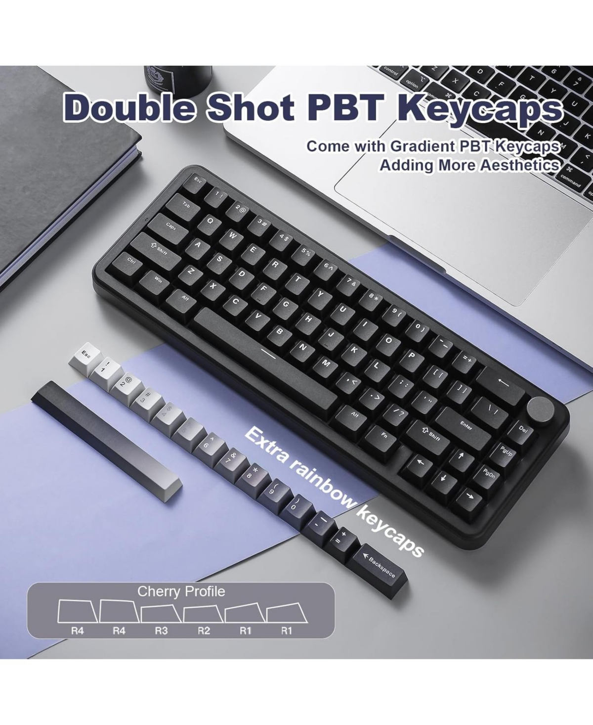 Lofree B68 Wireless Mechanical Keyboard,Tri-Mode BT5.0/2.4GHz/Usb-c Hot Swappable Creamy Typing Gasket Mounted for Win/Mac (Milk V2 Switch)